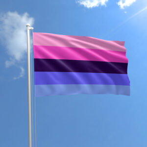 An Omnisexual flag flies in the wind.